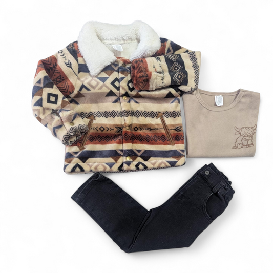 Conjunto Café de Peluche Recto 6 Meses