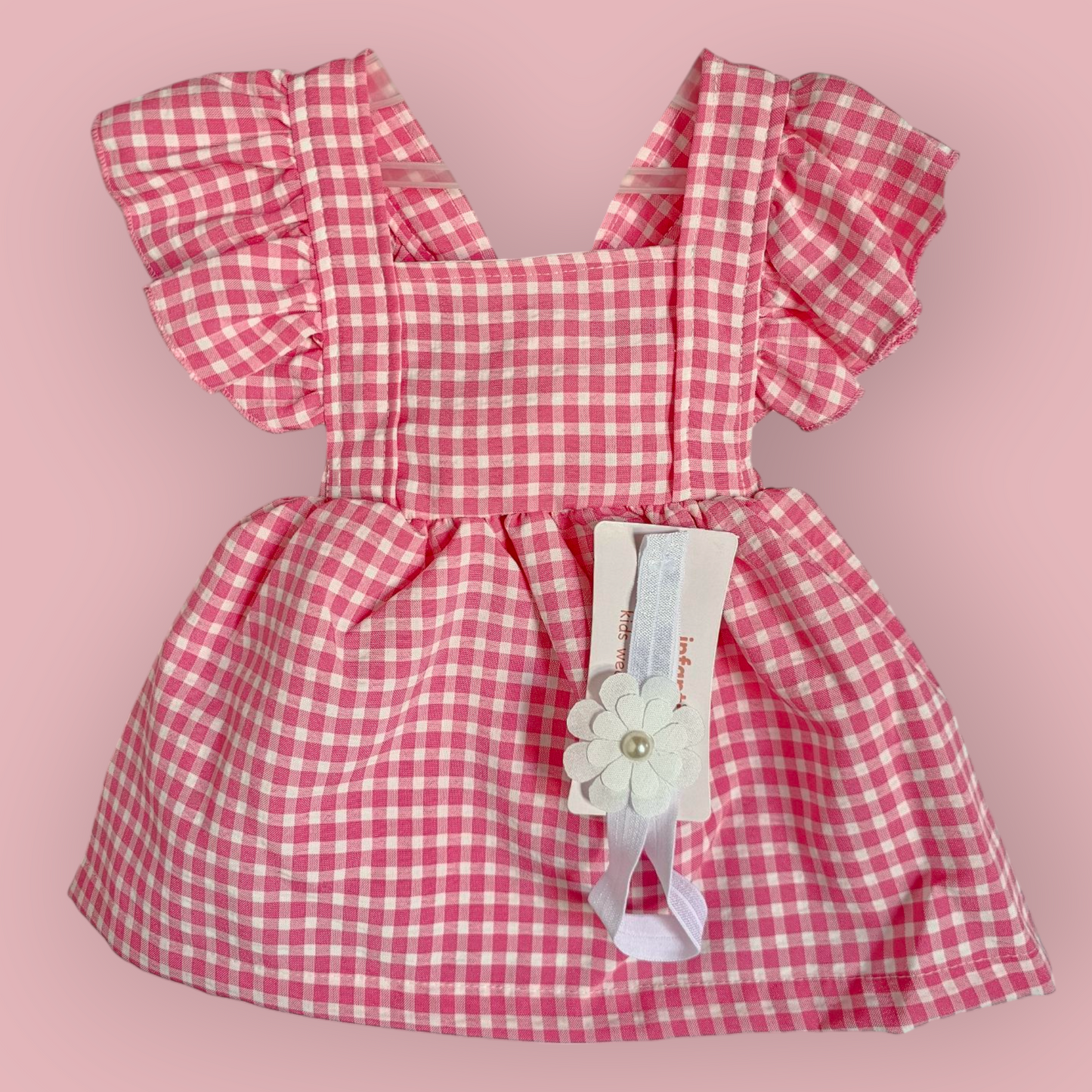 Vestido Rosa pastel de Popelina Recto Talla 6 Meses B079BFAHBDB