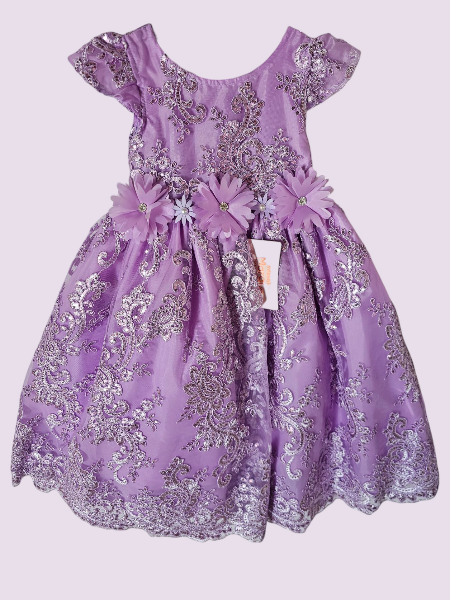 Vestido Perla de Tul Bordado Ampon Talla 3 Años B079BFAFABH