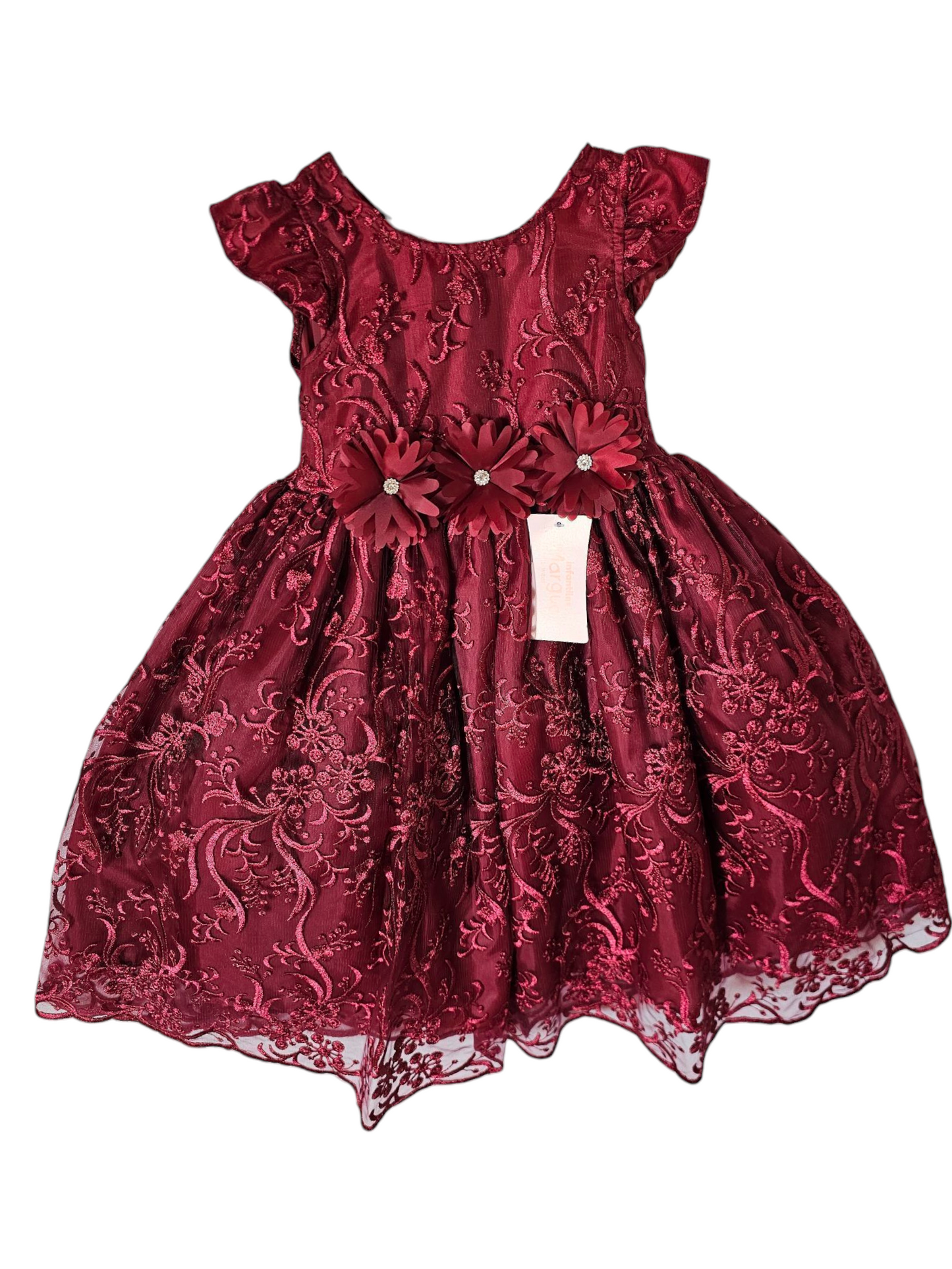 Vestido Perla de Tul Bordado Ampon Talla 3 Años B079BFAFABH