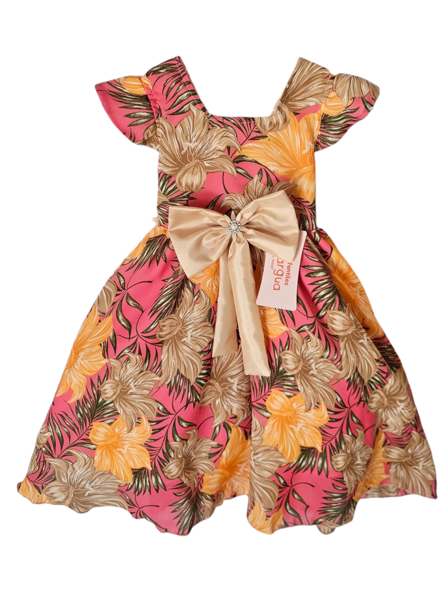 Vestido Rosa Méxicano de Gasa Recto Talla 2 Años B078CFALBG