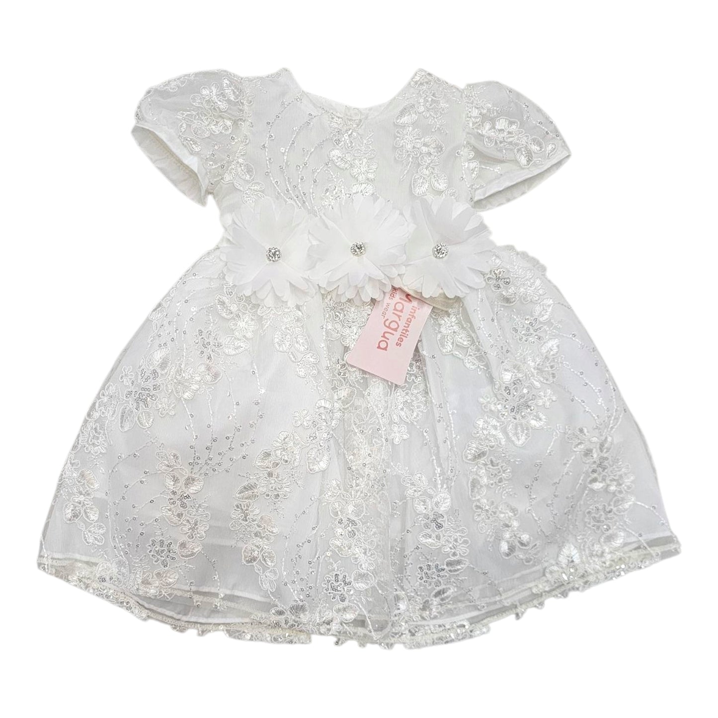 Vestido Perla de Tul Bordado Recto Talla 6 Meses B126PFAFBBB