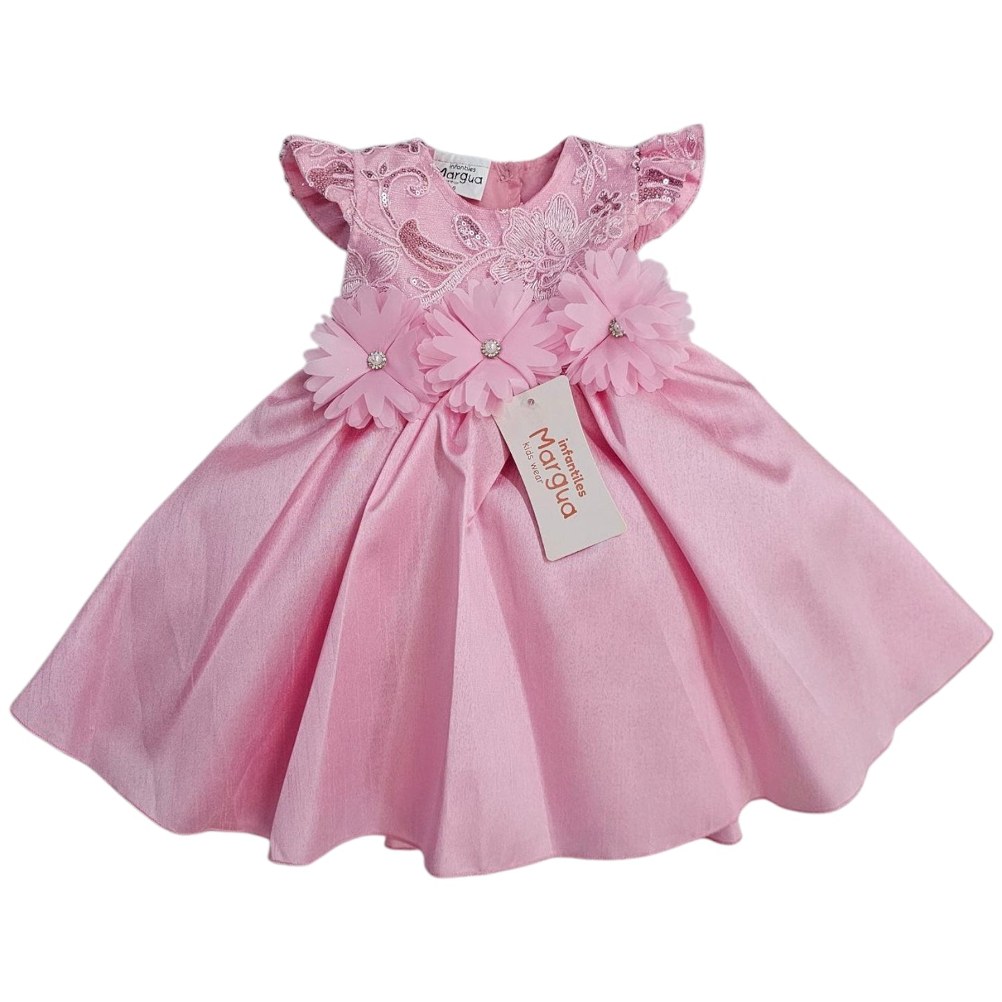 Vestido Tinto de Tafeta Circular Talla 6 Meses B101BFACAWB