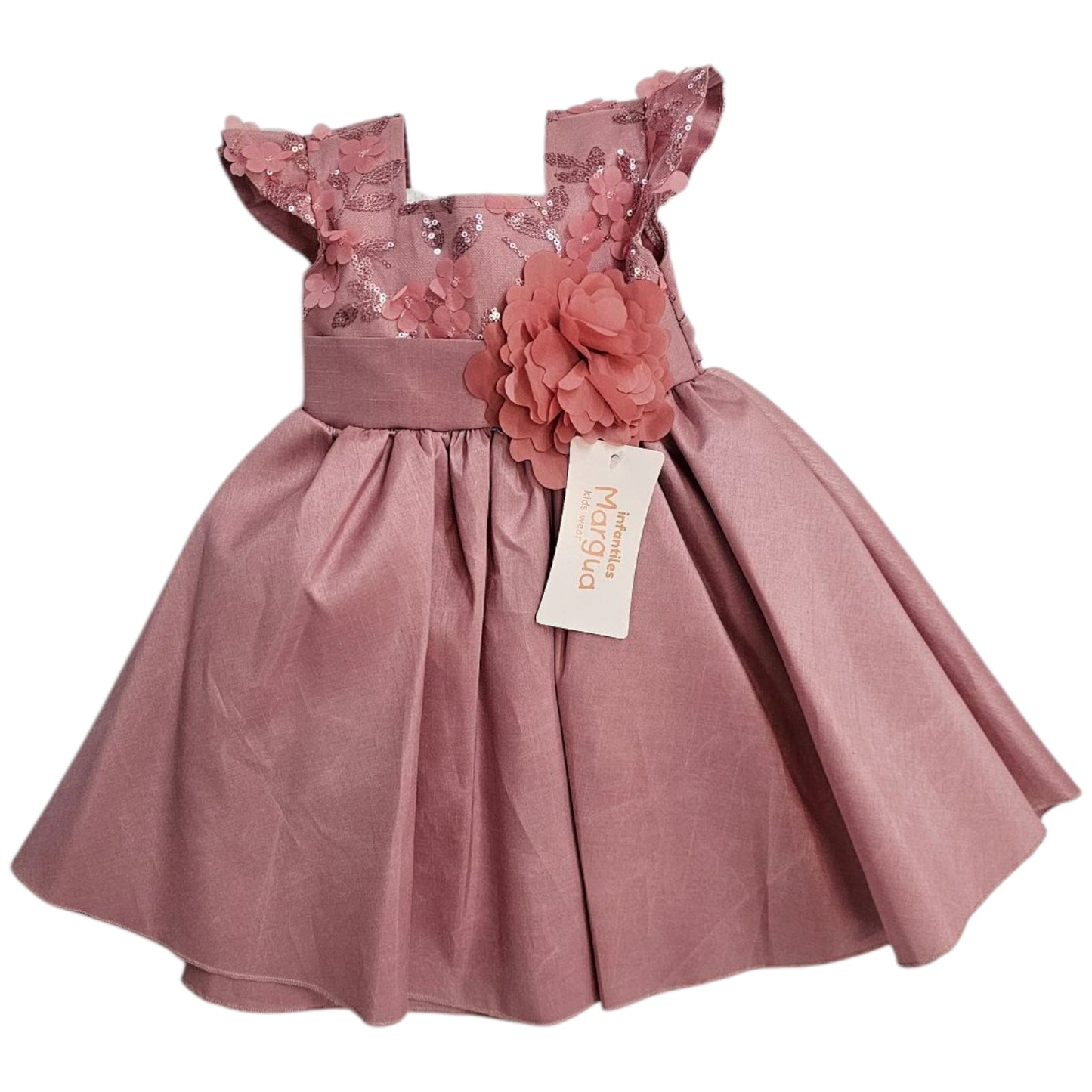 Vestido Tinto de Tafeta Circular Talla 6 Meses B101BFACAWB