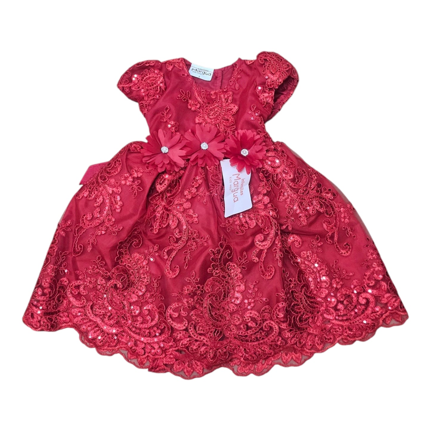 Vestido Lila de Tul Bordado Recto Talla 6 Meses B126FFAFBGB