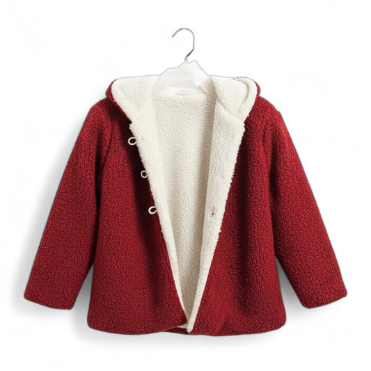 Abrigo Rosa de Peluche Recto 12 Meses