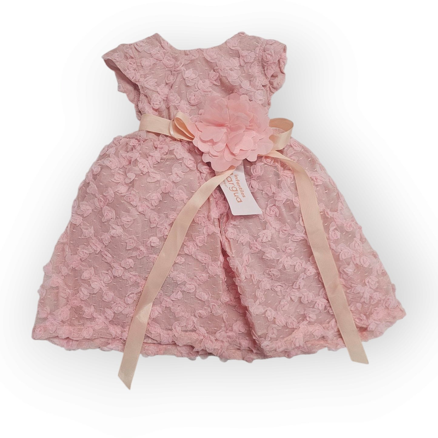 Vestido Fucsia de Tul 3D Recto Talla 6 Meses B076BFAIBHB