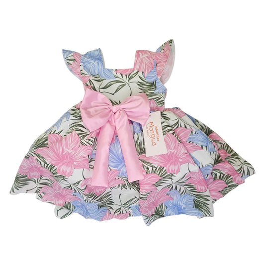 Vestido Rosa pastel de Gasa Circular Talla 6 Meses B126OFALADB