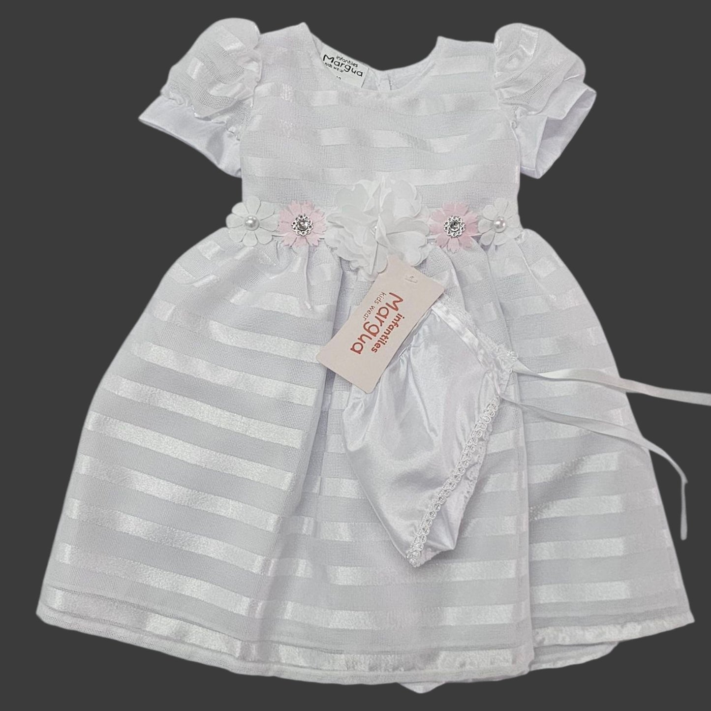 Vestido Blanco de Organza Circular Talla 6 Meses B126CFAJAAB