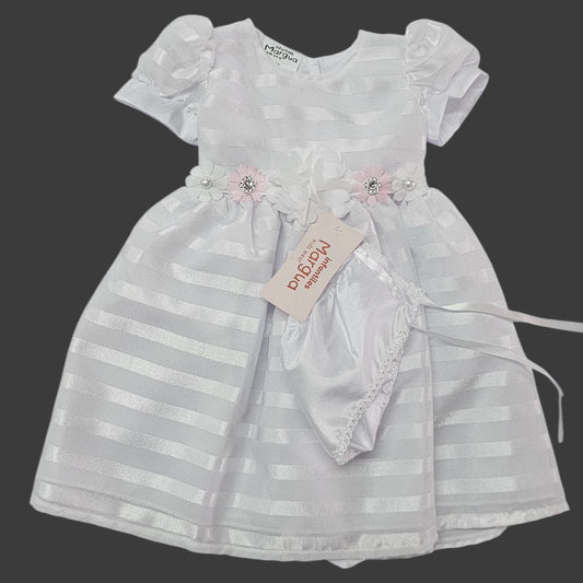 Vestido Blanco de Organza Circular Talla 6 Meses B126CFAJAAB