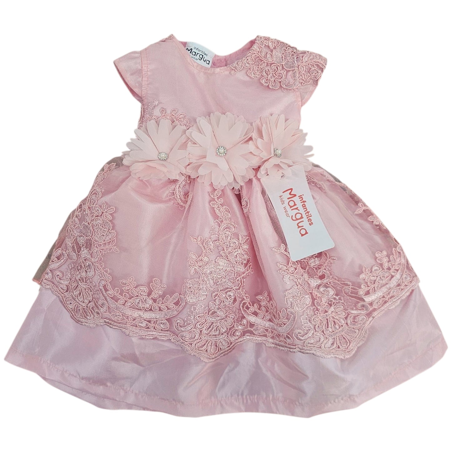 Vestido Oro de Tul Bordado Recto Talla 6 Meses B203EFAFBIB