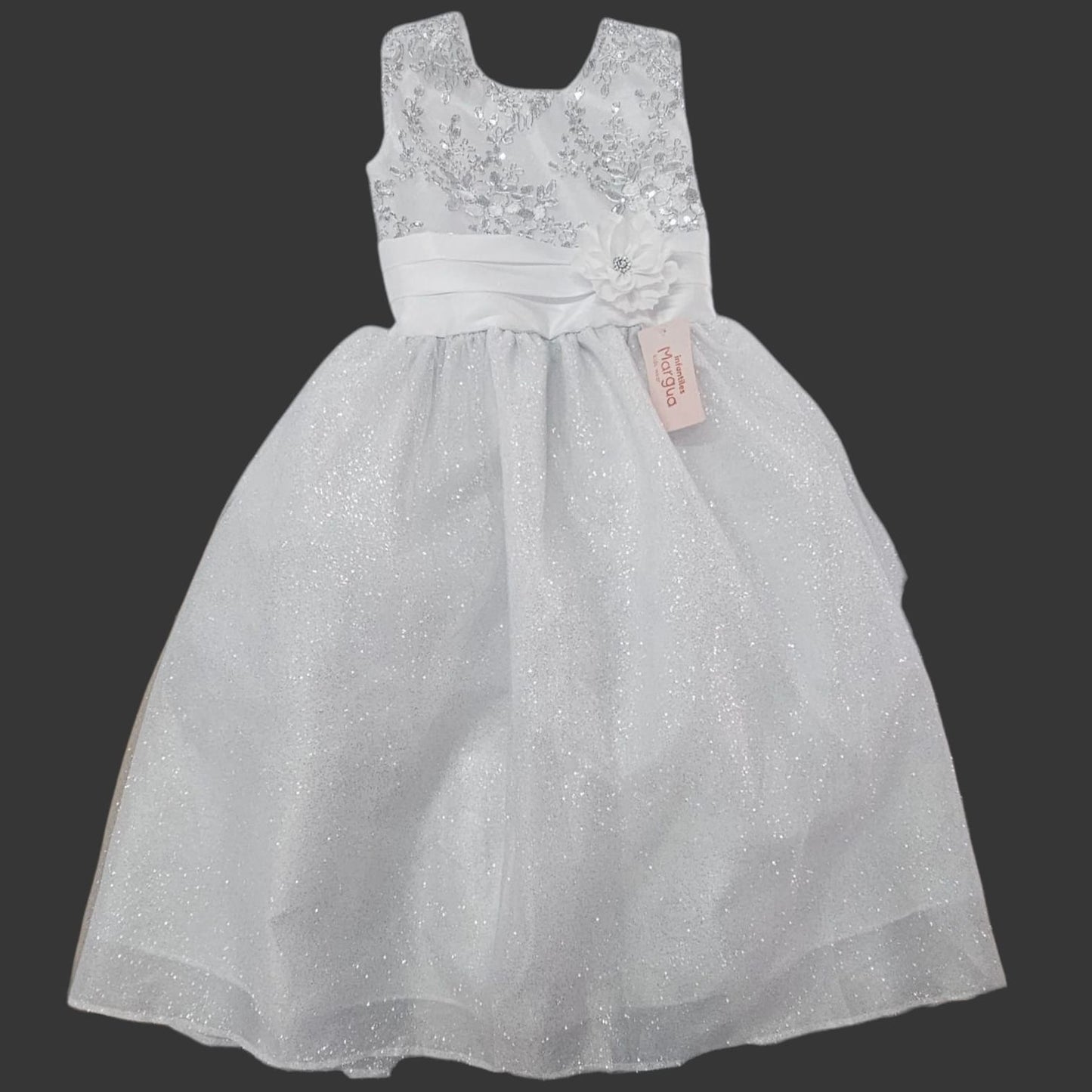 Vestido Blanco de Tul Recto Talla 6 Años B202CFAABAJ