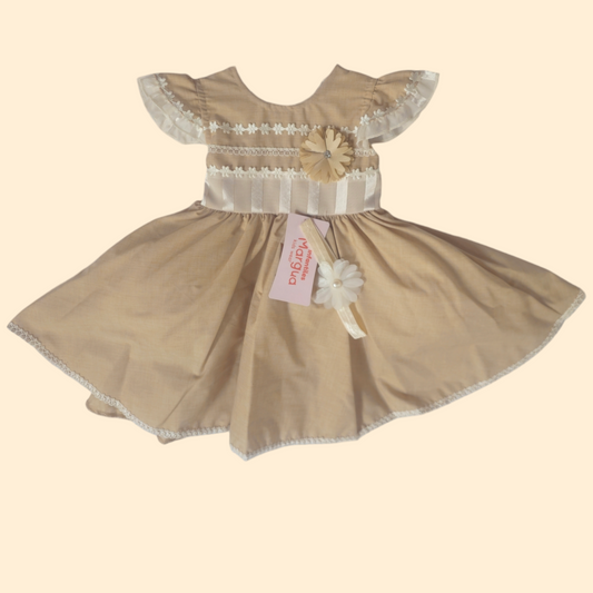 Vestido Camel de Popelina Circular Talla 6 Meses B069BFAHA0B
