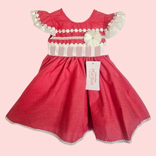 Vestido Coral de Popelina Circular Talla 6 Meses B069BFAHZB