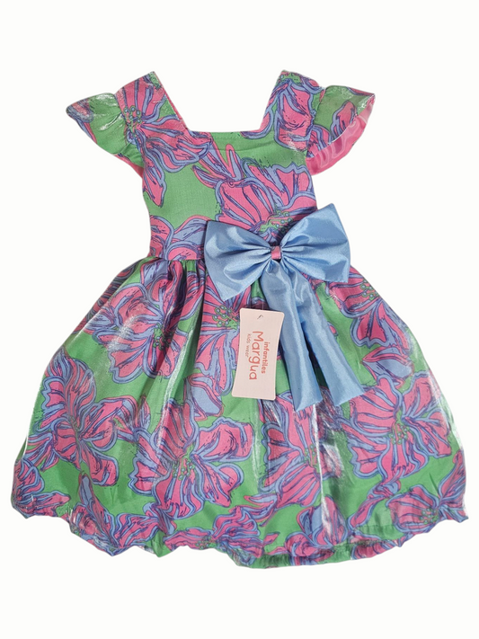 Vestido Verde limón de Gasa Recto Talla 2 Años B077DFALBPG
