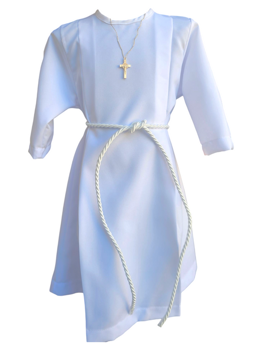 Túnica Blanco de Tafetan Recto Talla 8 Años B126GFCNBAK