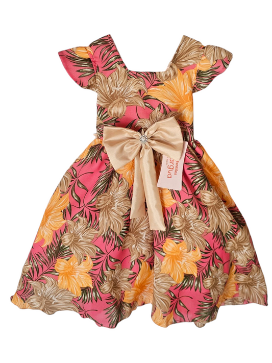 Vestido Rosa Méxicano de Gasa Recto Talla 2 Años B078CFALBG