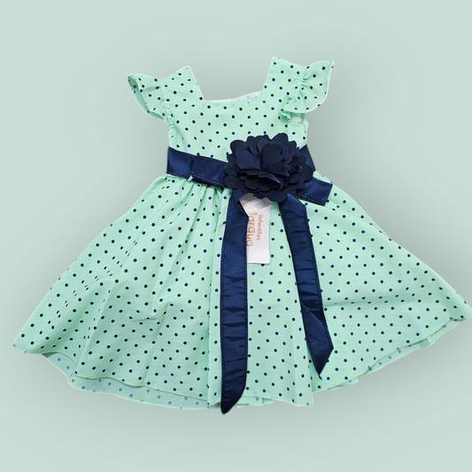 Vestido Verde pistache de Popelina Circular Talla 6 Meses B065BFAHAQB