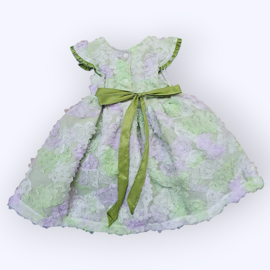 Vestido Verde limón de Tul 3D Recto Talla 6 Meses B065EFAIBPB