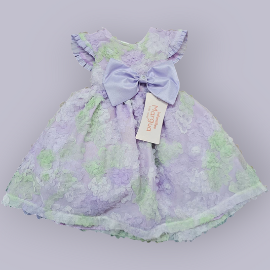 Vestido Lila de Tul 3D Recto Talla 6 Meses B065EFAIBB