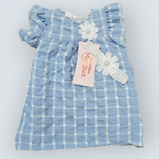 Vestido Azul cielo de Popelina A Talla 6 Meses B065FFAHCKB