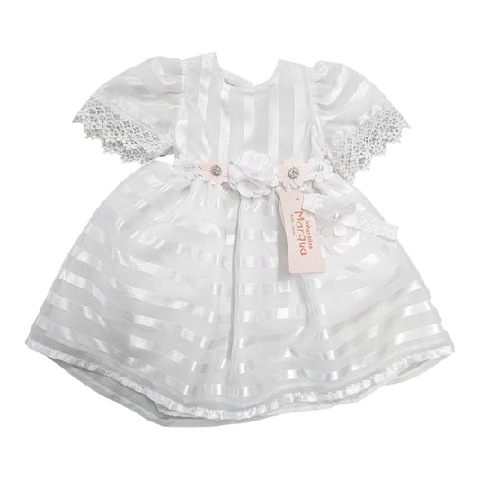 Vestido Blanco de Organza Circular Talla 6 Meses B126EFAJAAB