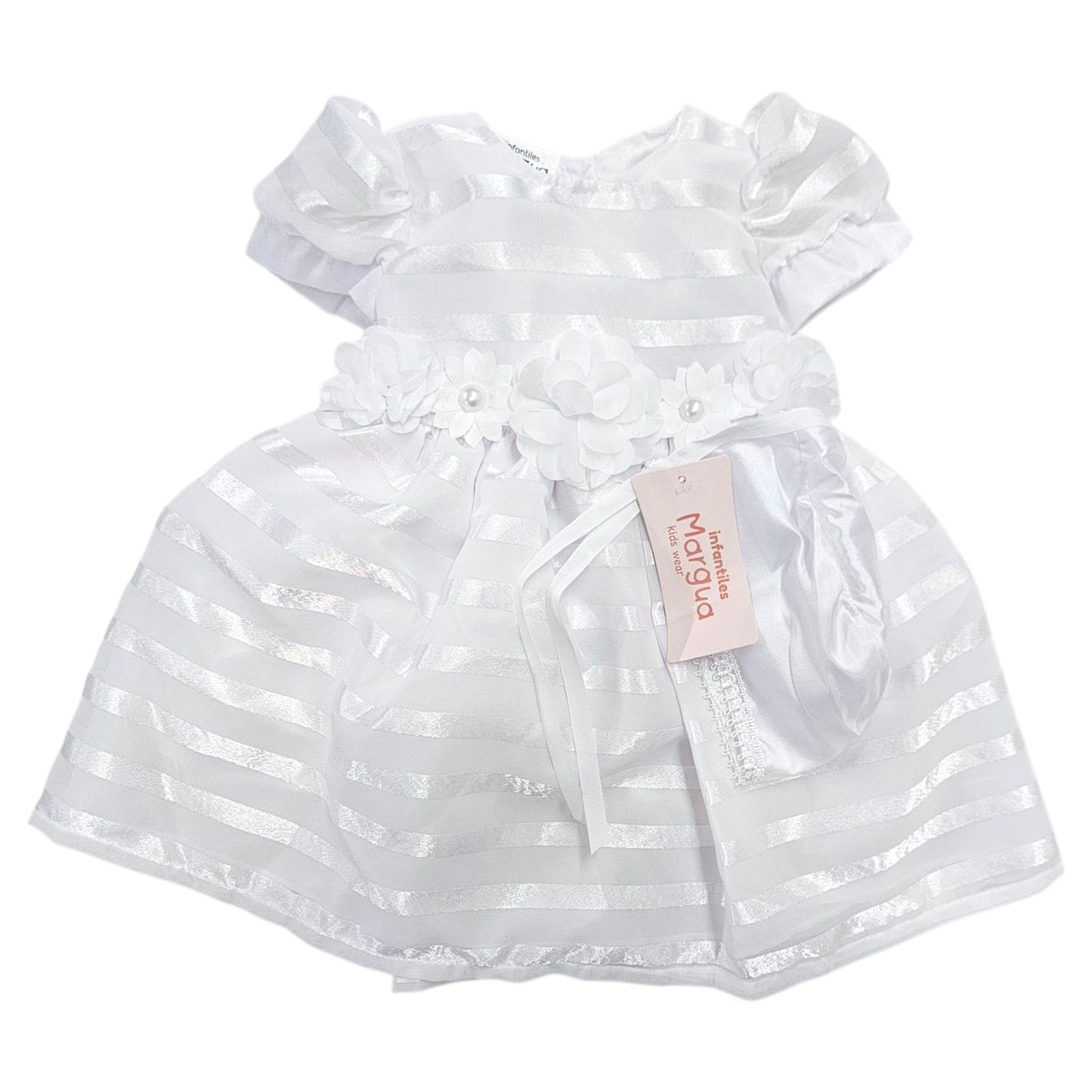 Vestido Blanco de Organza Circular Talla 6 Meses B126CFAJAAB