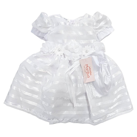 Vestido Blanco de Organza Circular Talla 6 Meses B126CFAJAAB