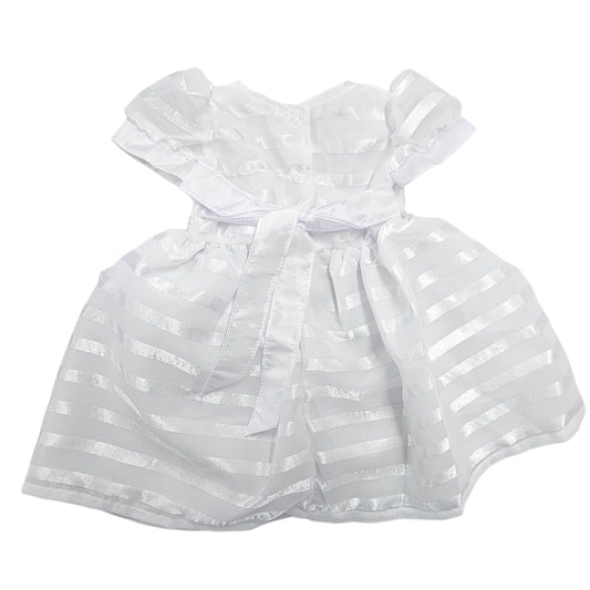 Vestido Blanco de Organza Circular Talla 6 Meses B126CFAJAAB