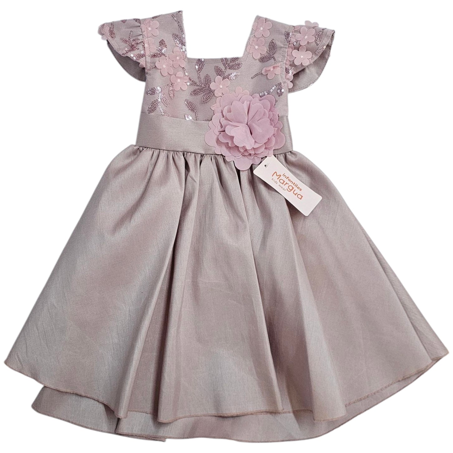 Vestido Tinto de Tafeta Circular Talla 6 Meses B101BFACAWB