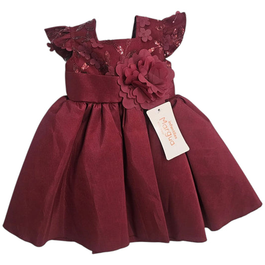 Vestido Tinto de Tafeta Circular Talla 6 Meses B101BFACAWB