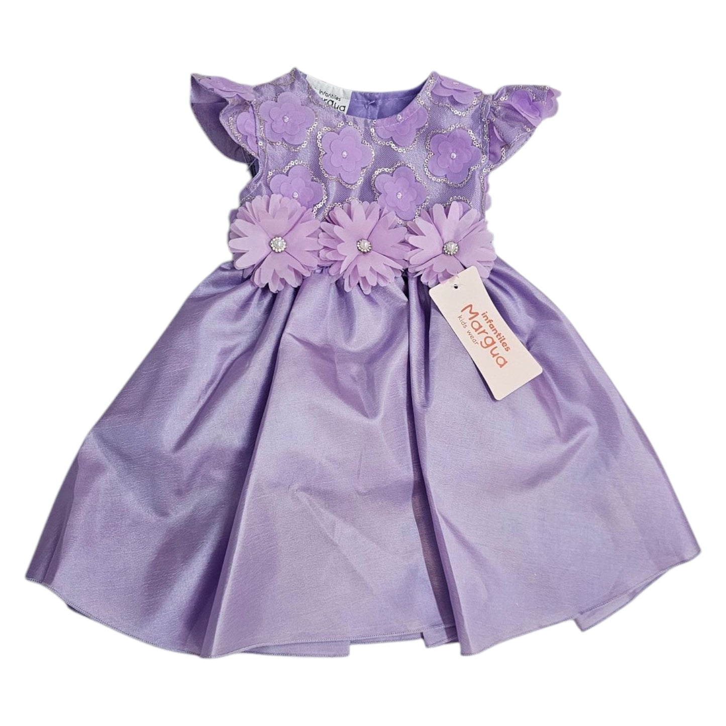 Vestido Tinto de Tafeta Circular Talla 6 Meses B101BFACAWB