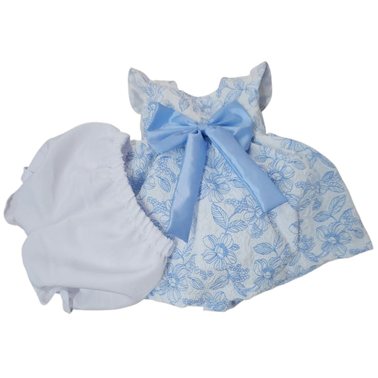 Vestido Azul cielo de Popelina Recto Talla 6 Meses B126NFAHBKB