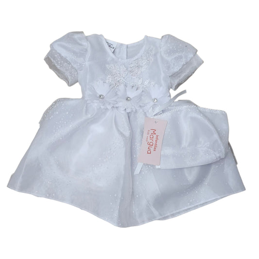 Vestido Blanco de Organza Circular Talla 6 Meses B126DFAJAAB