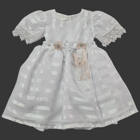 Vestido Blanco de Organza Circular Talla 6 Meses B126EFAJAAB