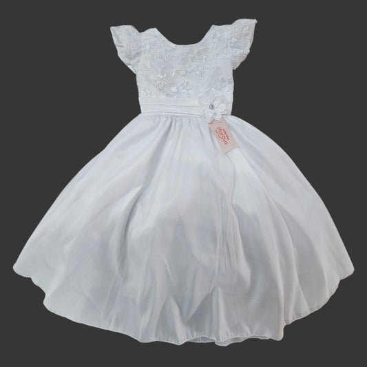 Vestido Blanco de Tafeta Circular Talla 10 Años B202DFACAAL