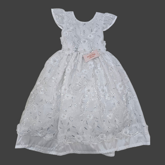 Vestido Blanco de Tul 3D Circular Talla 10 Años B202BFAIAAL