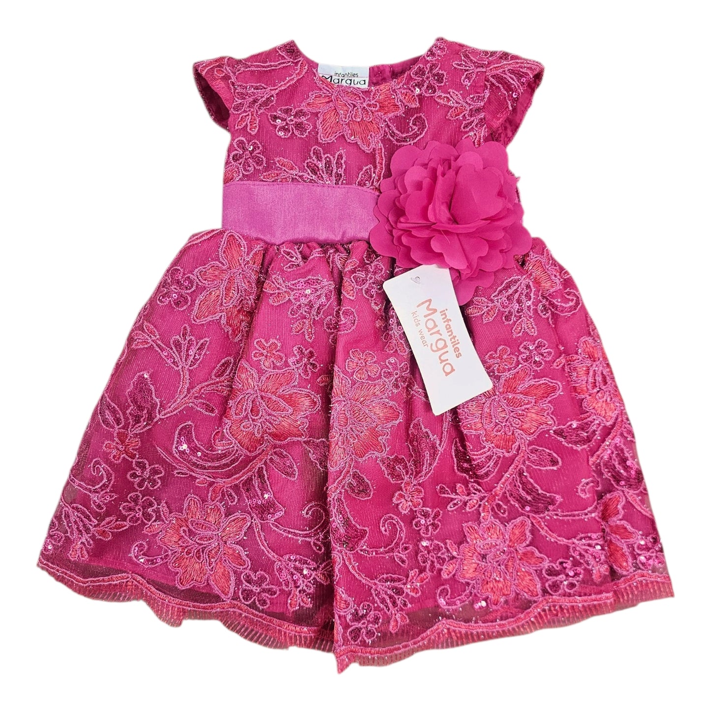 Vestido Lila de Tul Bordado Recto Talla 6 Meses B126FFAFBGB