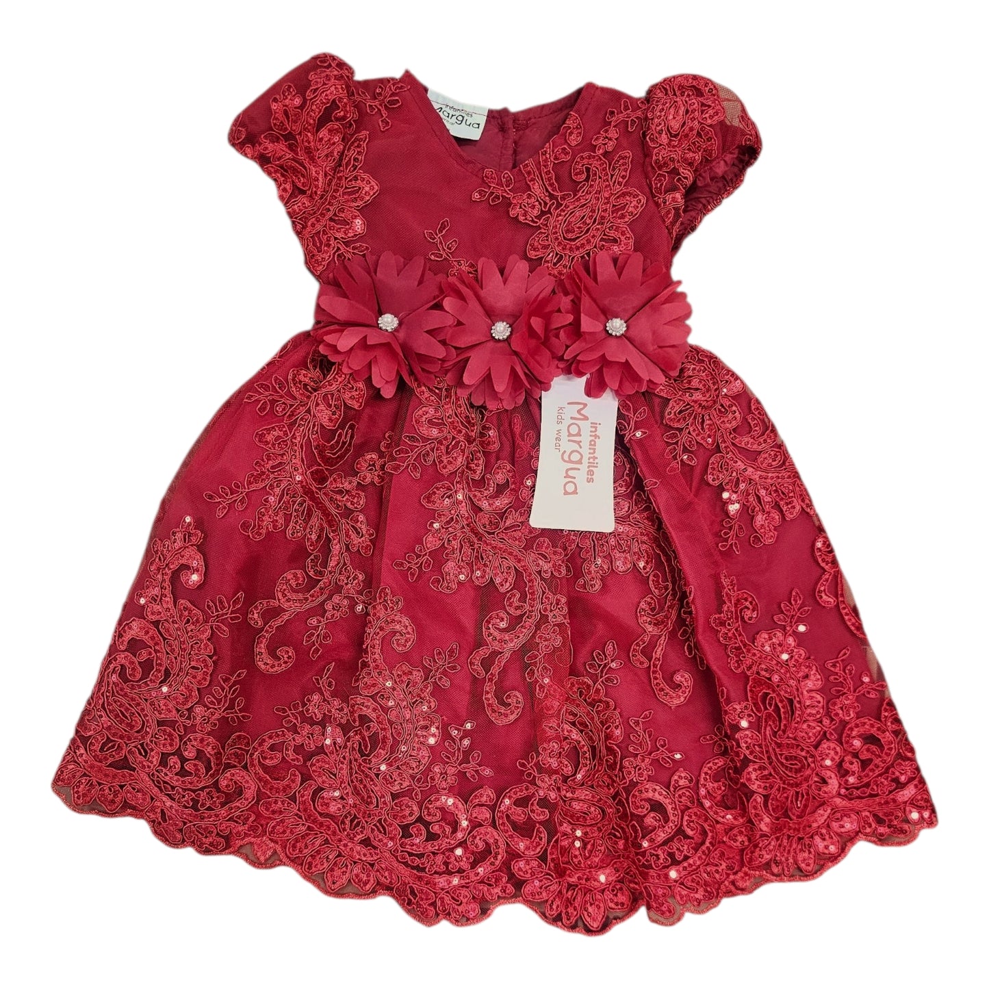 Vestido Lila de Tul Bordado Recto Talla 6 Meses B126FFAFBGB