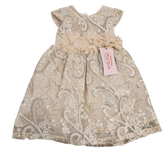 Vestido Lila de Tul Bordado Recto Talla 6 Meses B126FFAFBGB