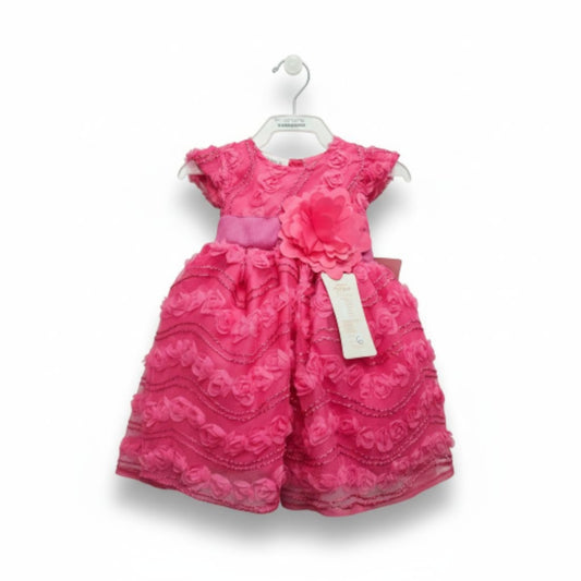 Vestido Fucsia de Tul 3D Recto 6 Meses