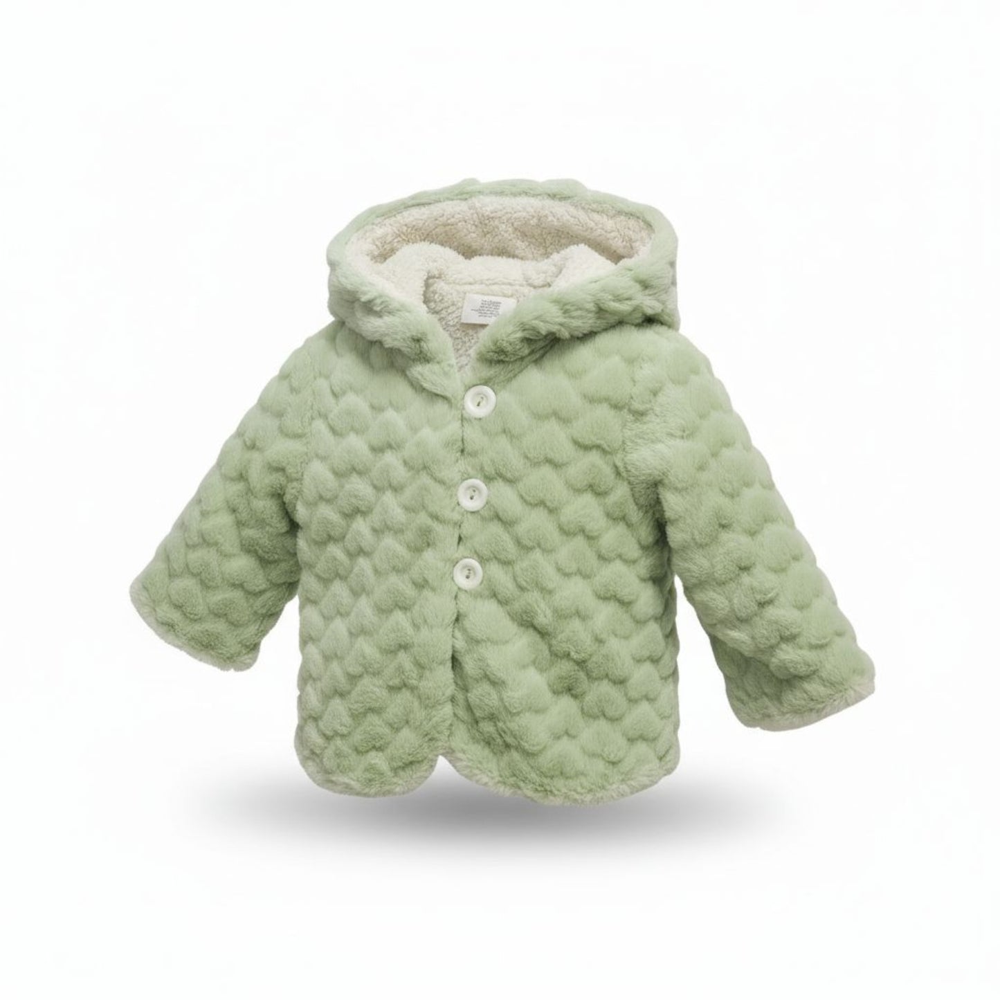 Abrigo Verde limón de Peluche Recto 6 Meses