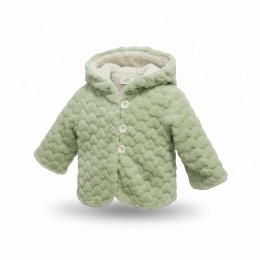 Abrigo Verde limón de Peluche Recto 6 Meses