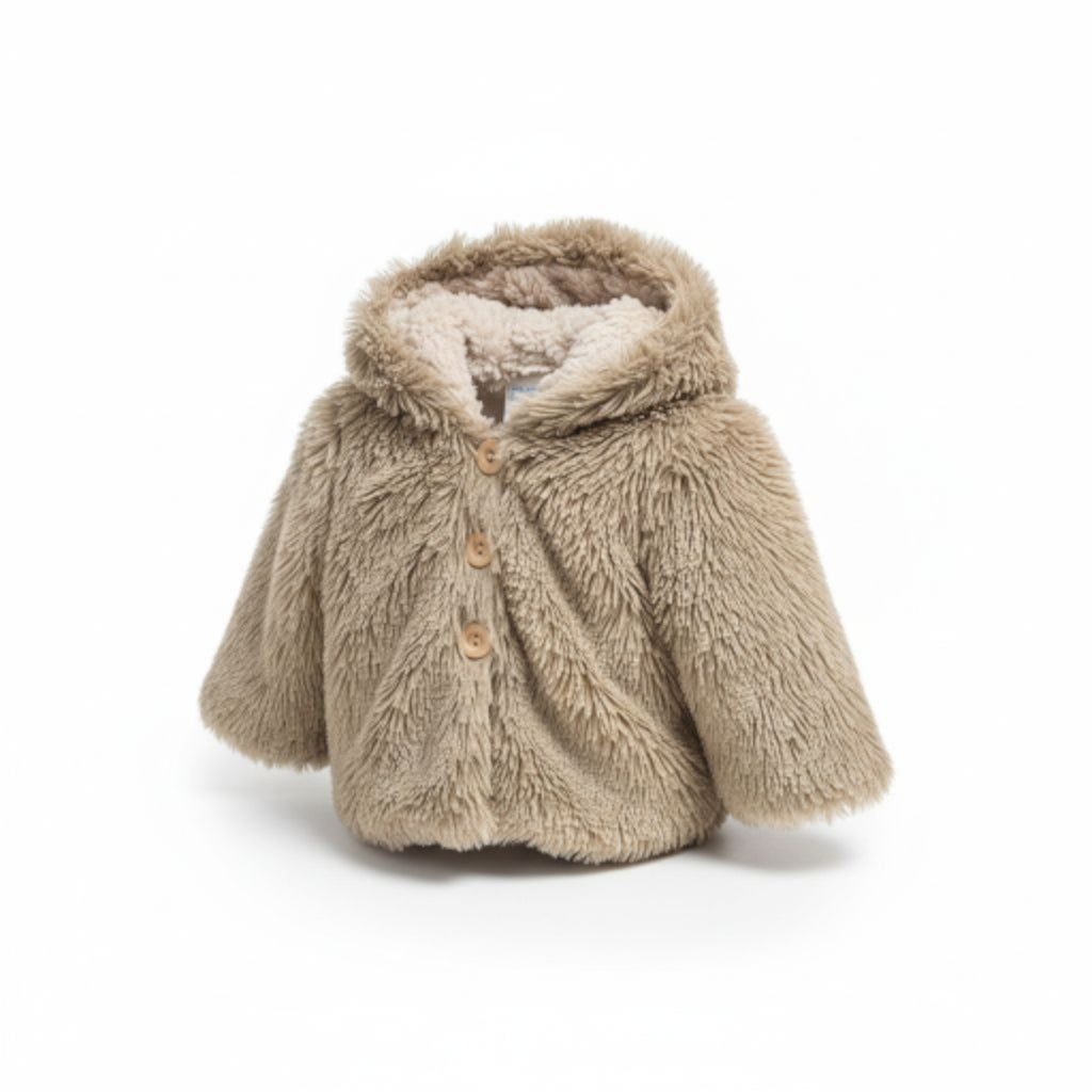 Abrigo Verde limón de Peluche Recto 6 Meses