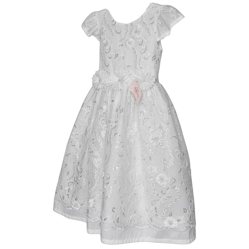 Vestido Blanco de Tul 3D Circular 10 Años