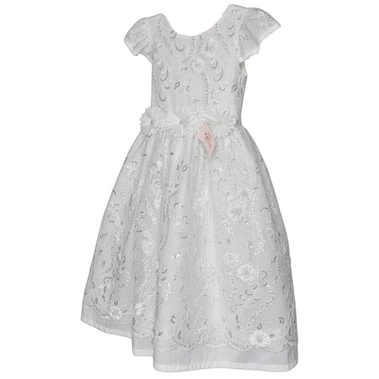 Vestido Blanco de Tul 3D Circular 10 Años
