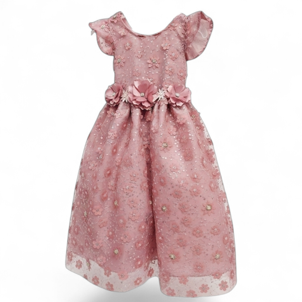 Vestido Uva de Tul Bordado Circular 2 Años