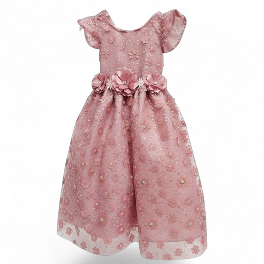 Vestido Uva de Tul Bordado Circular 2 Años