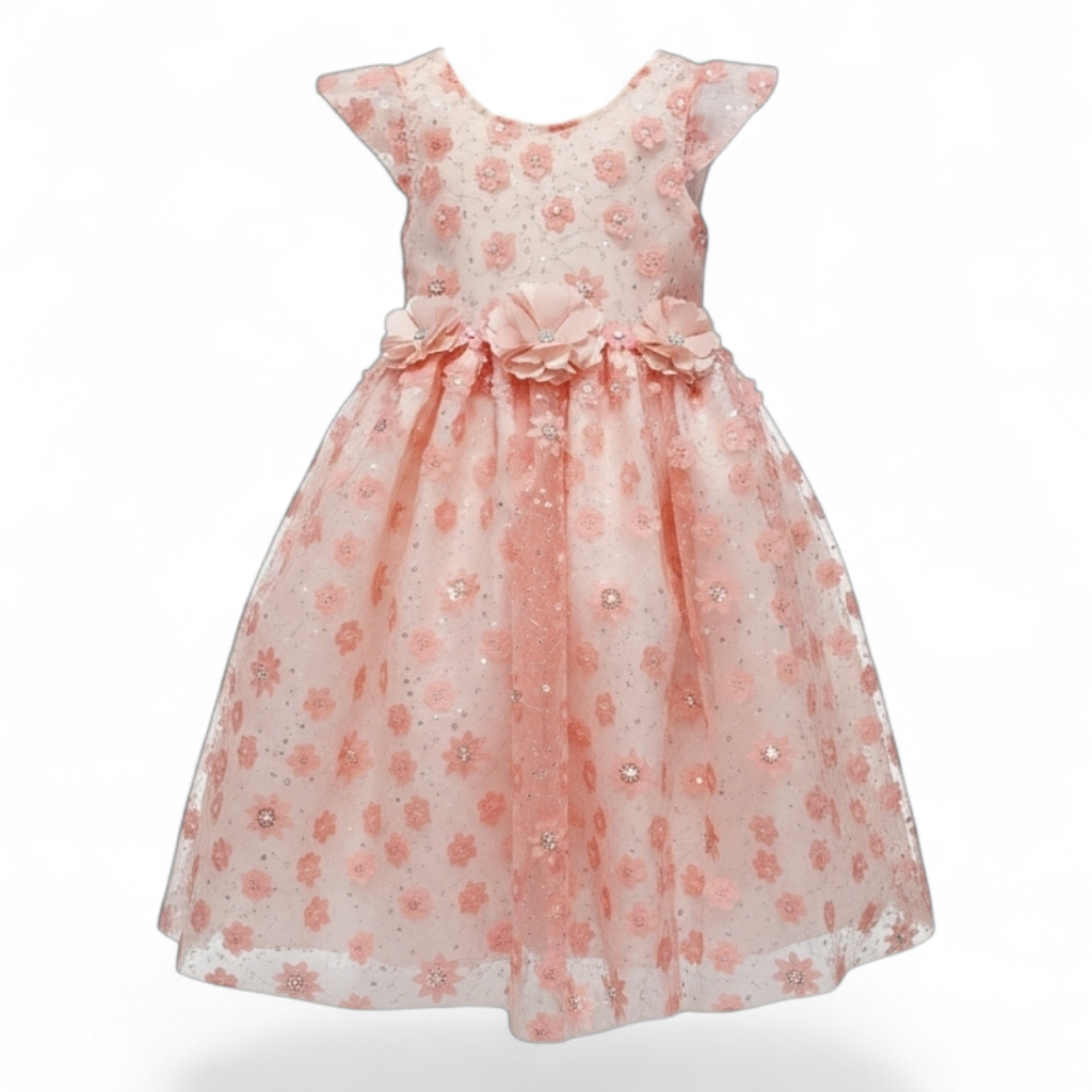 Vestido Uva de Tul Bordado Circular 2 Años