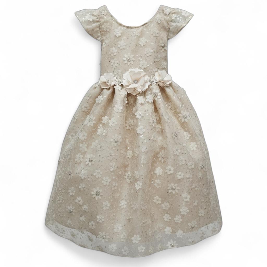 Vestido Uva de Tul Bordado Circular 2 Años